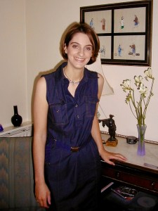 Emily Collingridge standing up and smiling